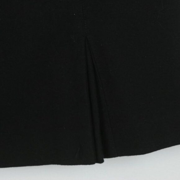Banana Republic Women's Size 0 Black Wool Blend Pleated Knee Length A-Line Skirt - Picture 5 of 7